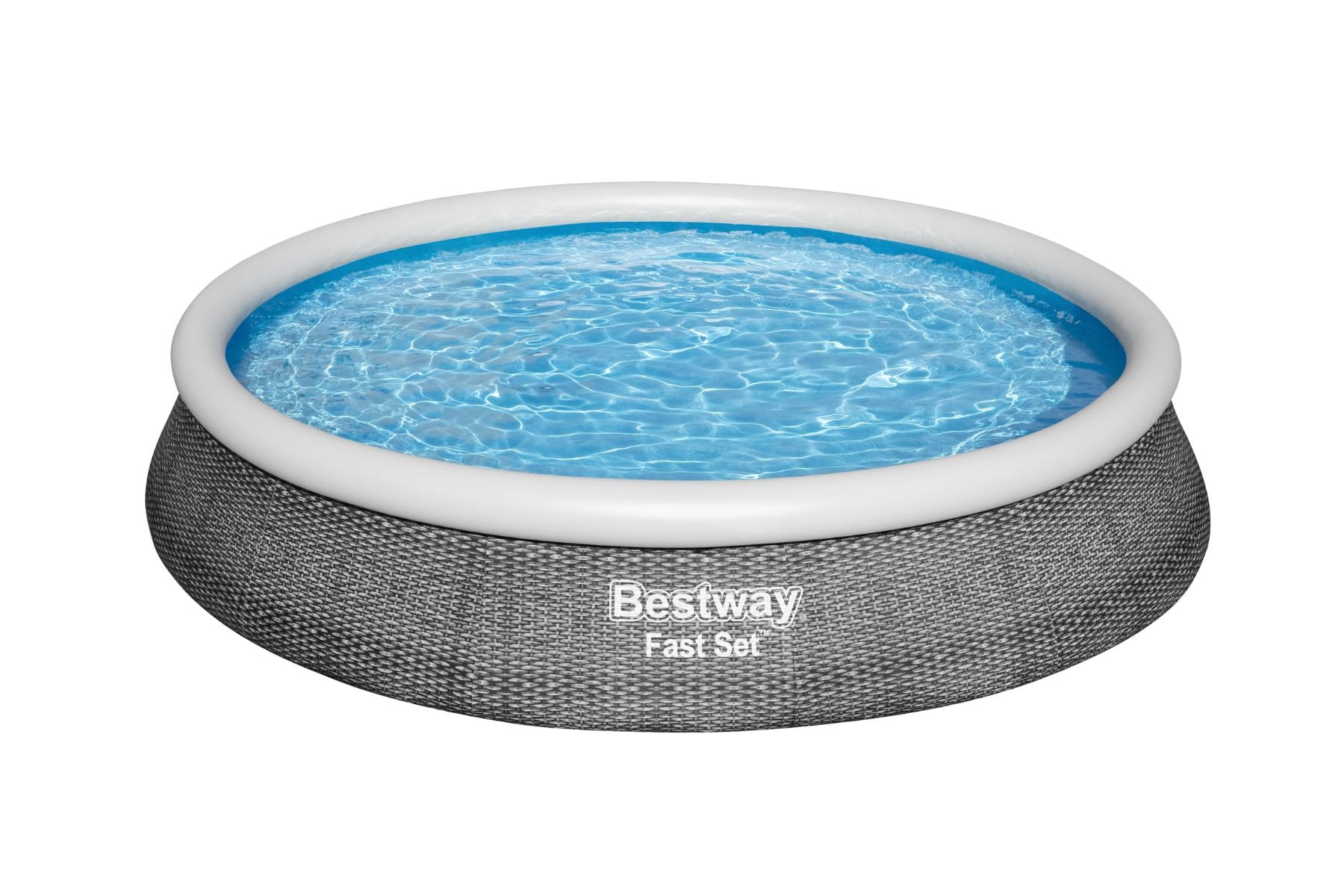 13ft x 33in Rattan Print Round Fast Set Inflatable Above Ground Pool Set - Outlet