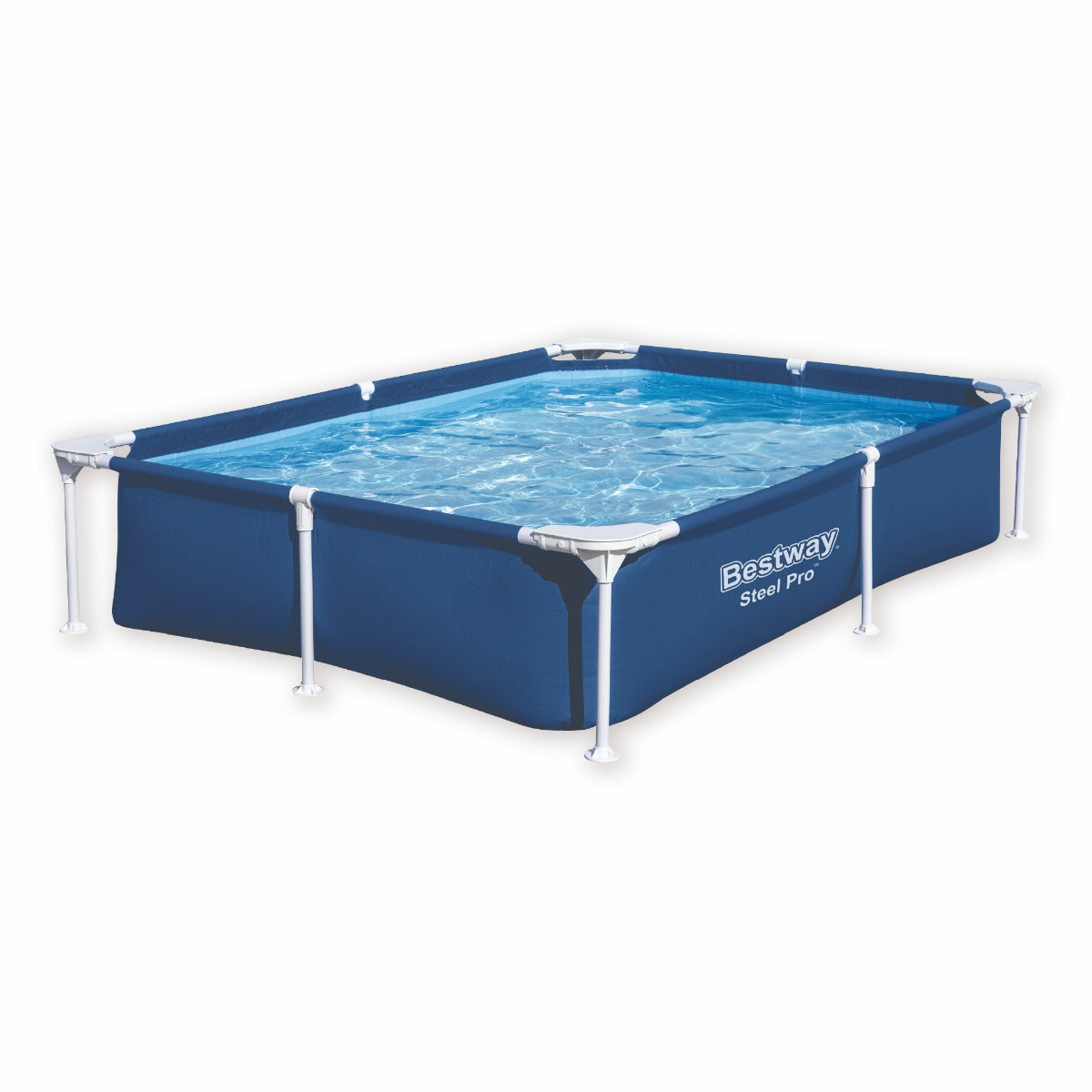 7.3ft x 59in x 17in Navy Blue Rectangle Steel Pro Above Ground Pool
