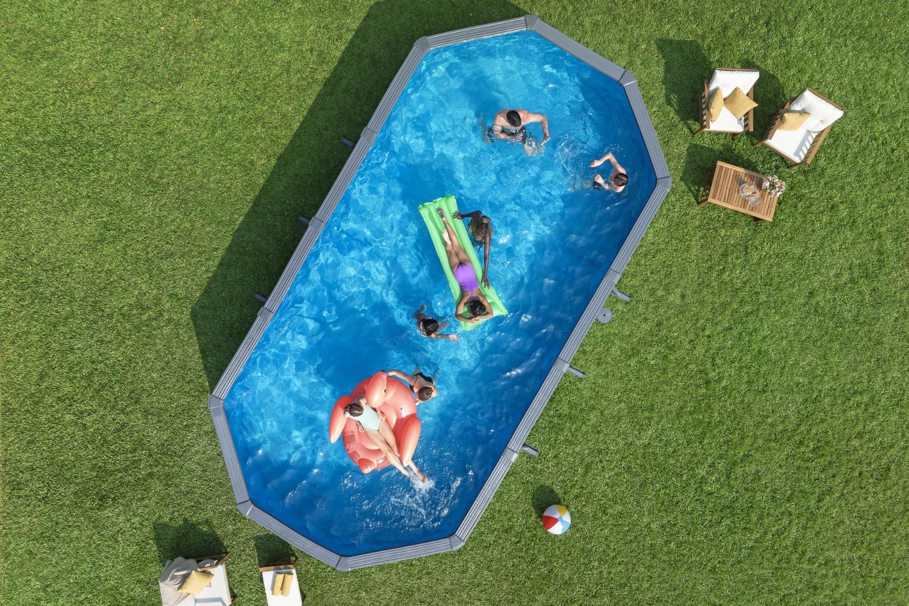 steel frame above ground pool