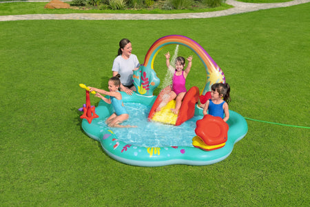 Little Mermaid Kids Inflatable Paddling Pool with Play Centre