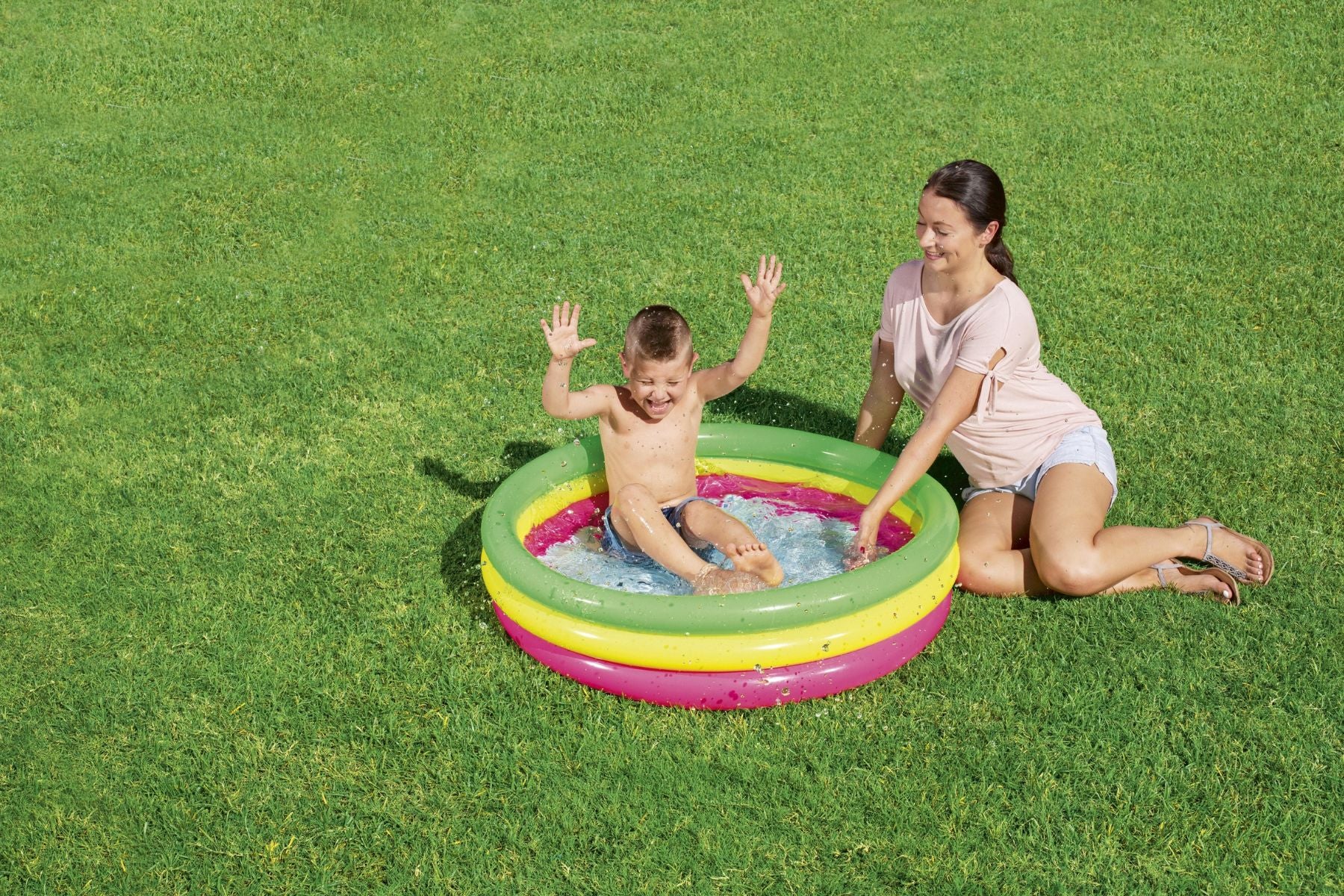 3-Ring Colourful Kids Inflatable Paddling Pool