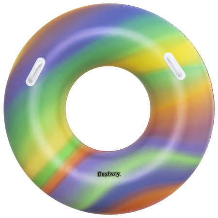Inflatable Rainbow Swim Ring Pool Float