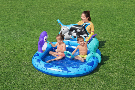 Polar Pals Kids Inflatable Paddling Pool with Play Center