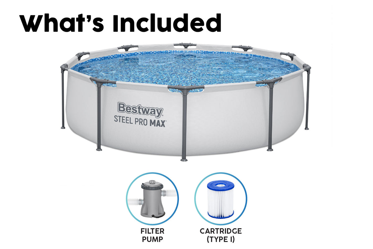 10ft Steel Pro Max Swimming Pool - Grey - Round | Bestway Store UK ...