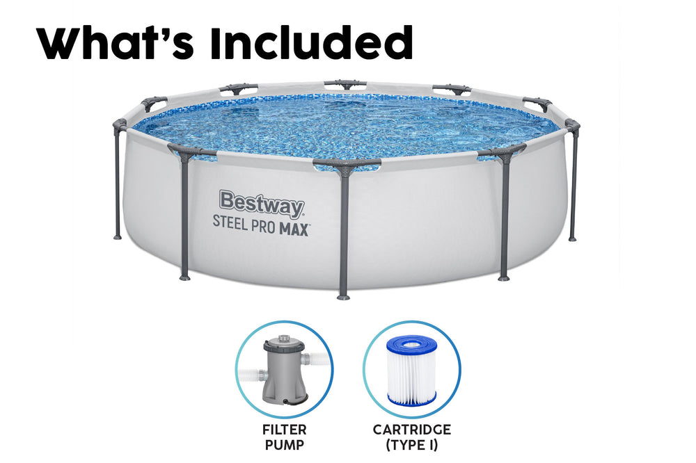10ft Steel Pro Max Swimming Pool - Grey - Round | Bestway Store UK ...