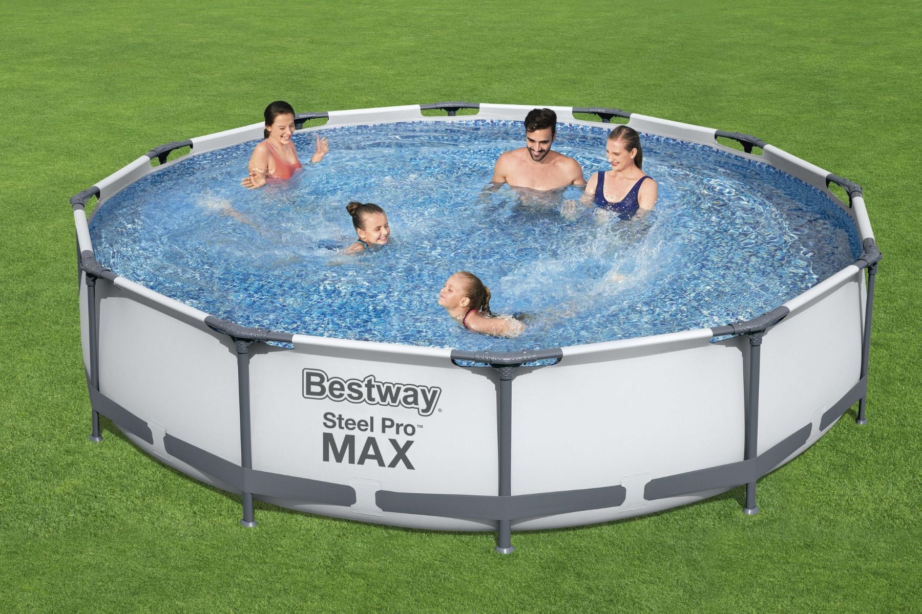 12ft x 30in Grey Round Steel Pro Max Above Ground Pool Set - Outlet