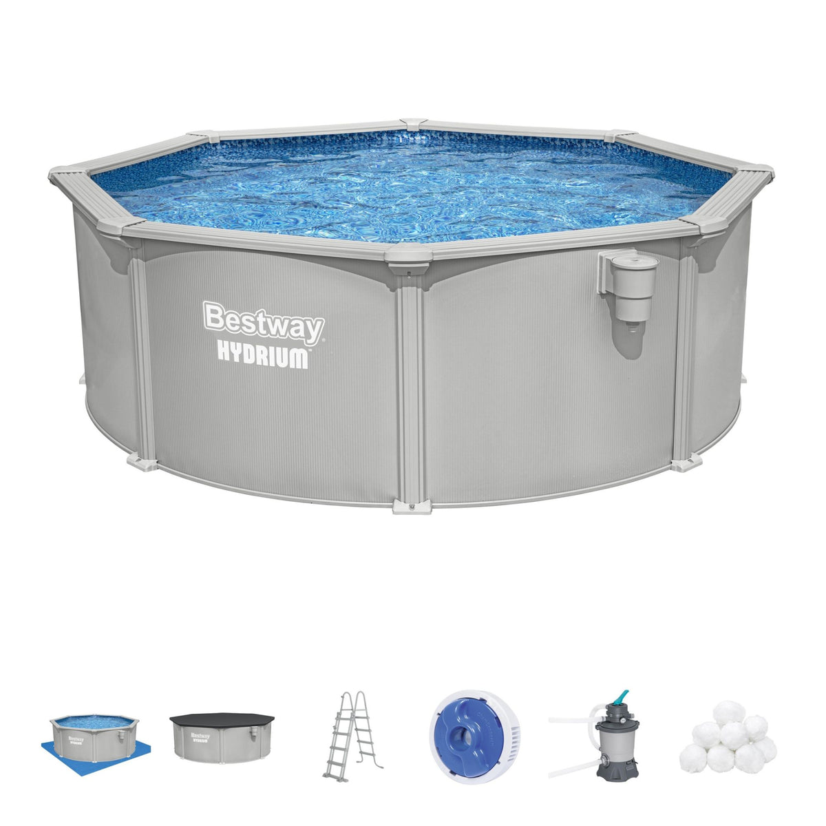 12ft Hydrium Steel Wall Pool Set | Above Ground Pool Store UK | Bestway UK