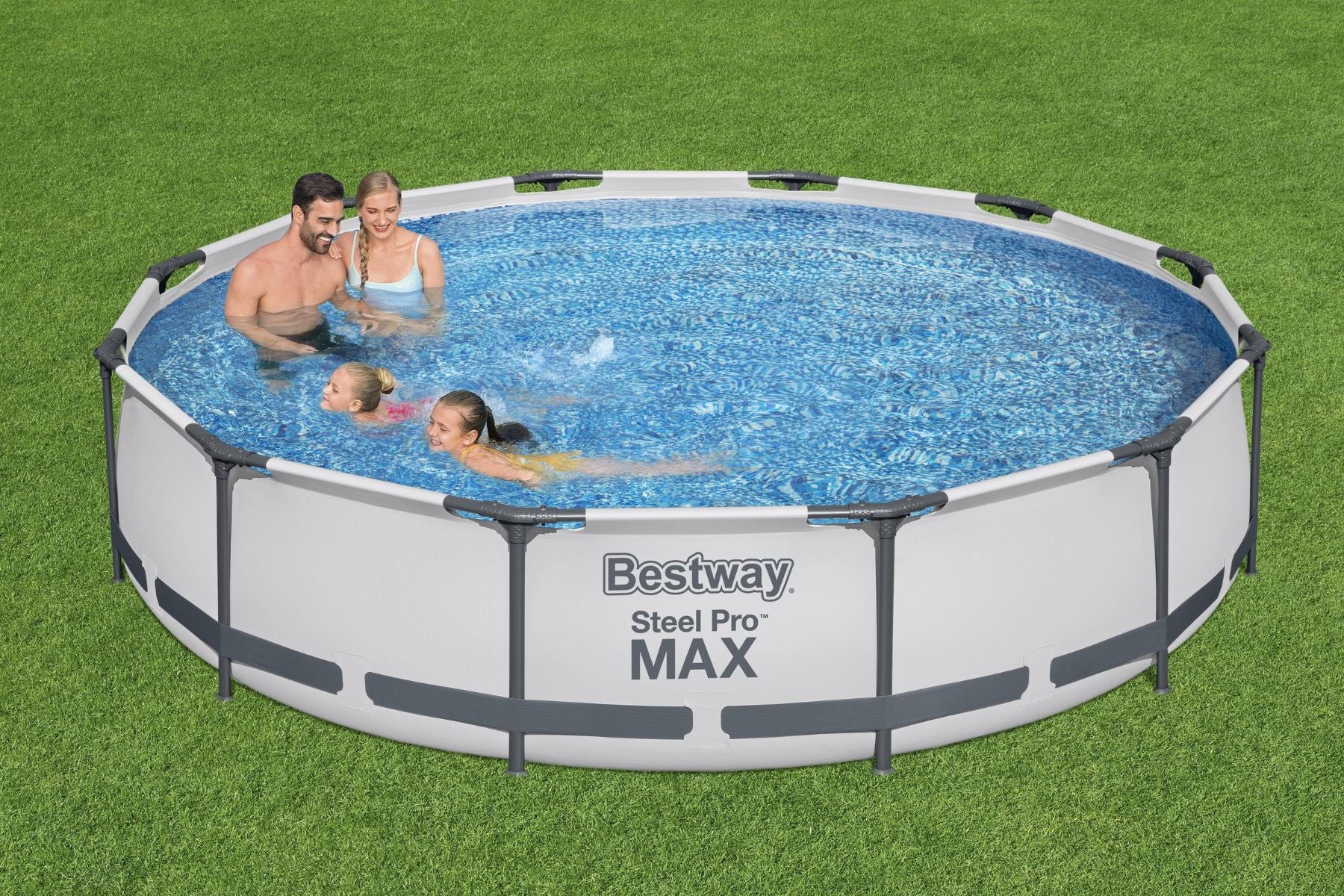 12ft x 30in Grey Round Steel Pro Max Above Ground Pool Set - Outlet