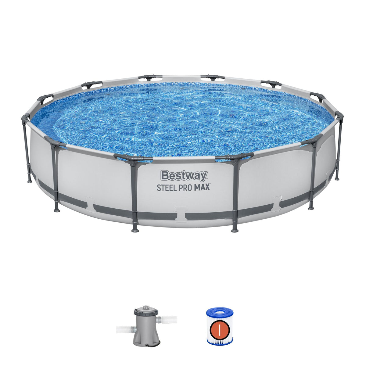 12ft Steel Pro Max Round Pool Set | Above Ground Pools Store UK ...