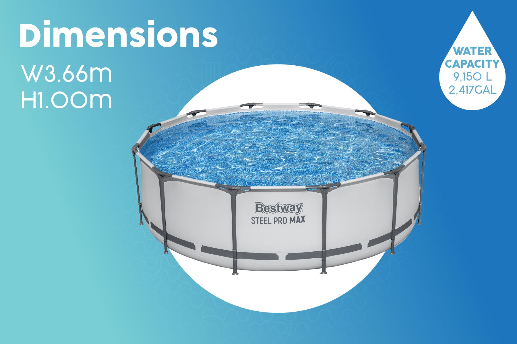 bestway 12ft above ground pool for your garden