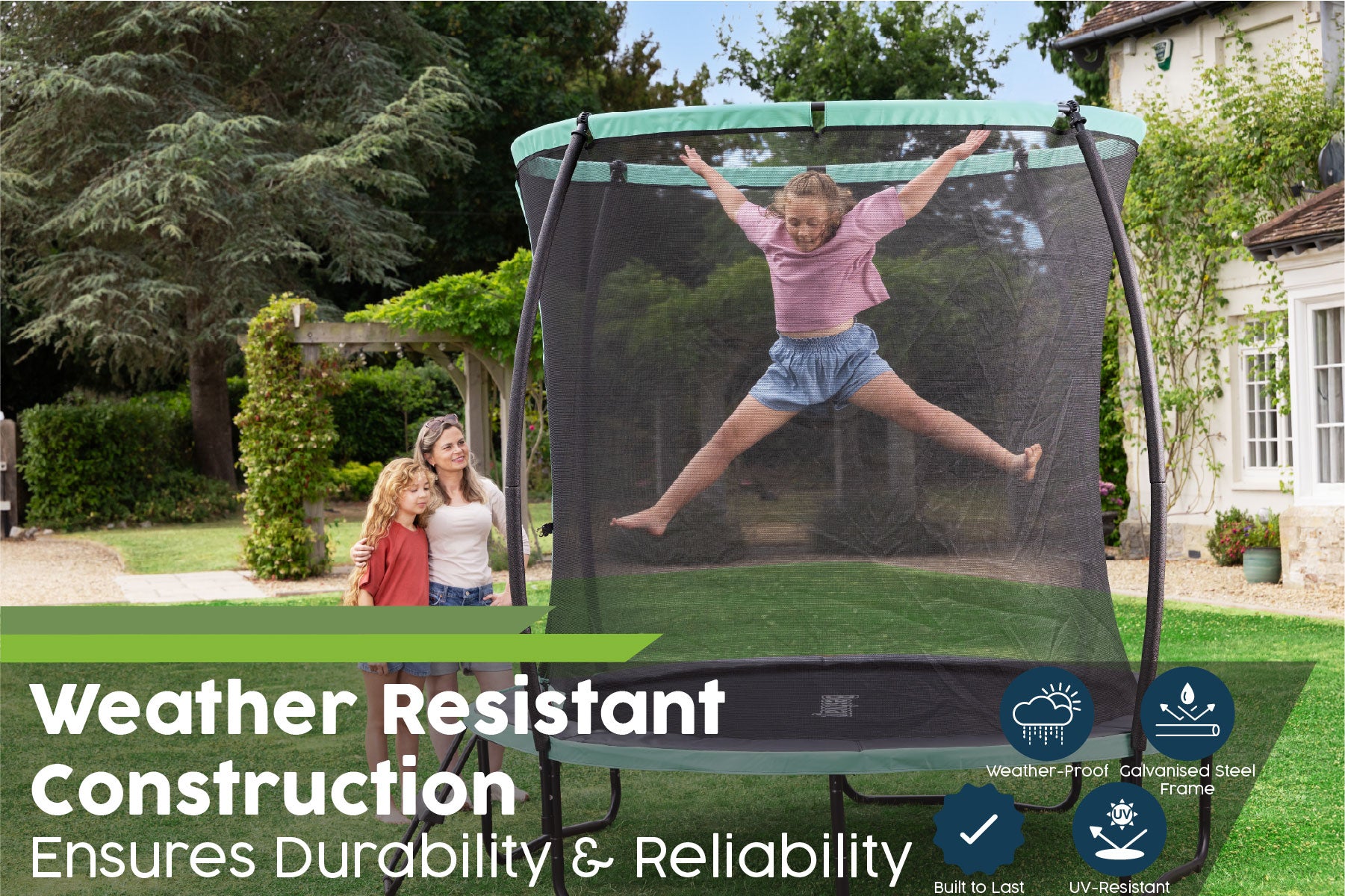 weather resistant trampoline for kids 