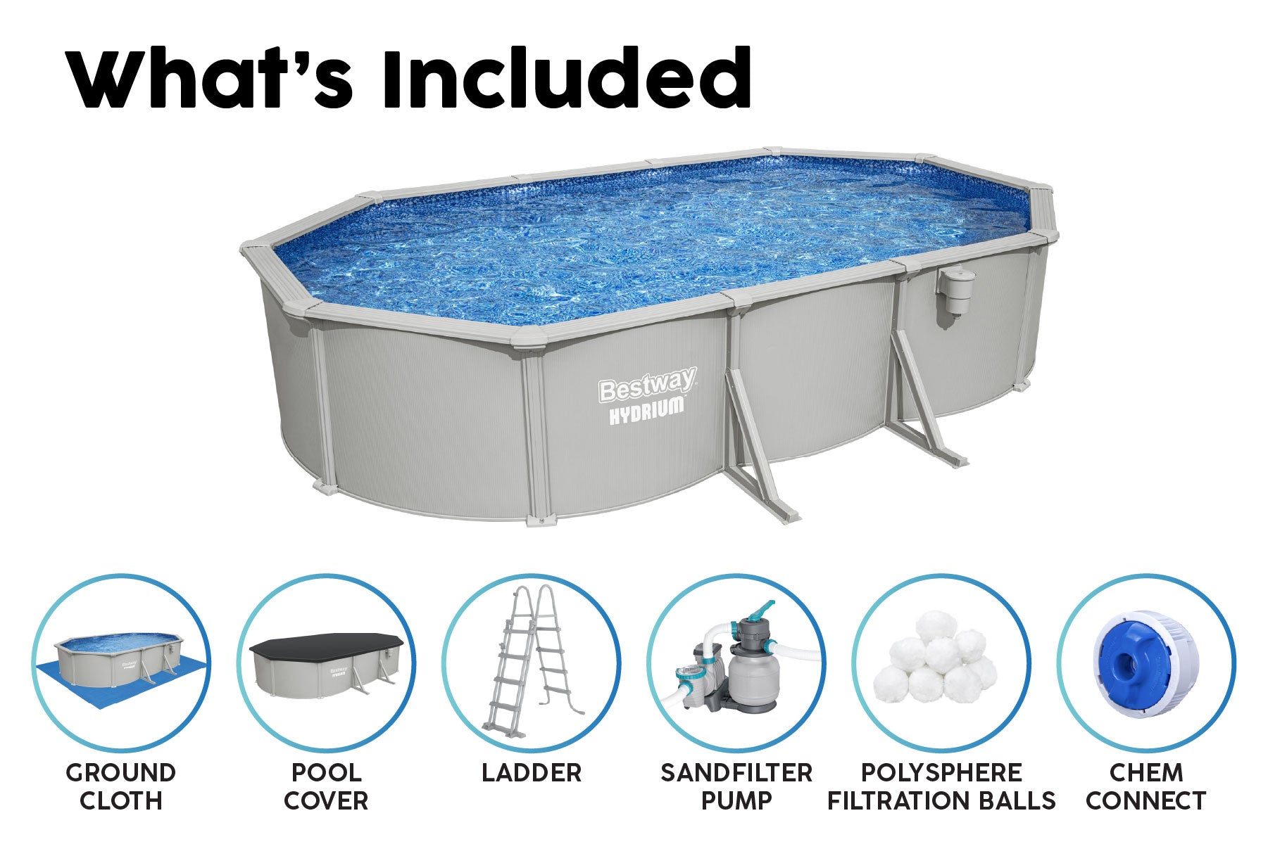 bestway above ground pool with accessories 