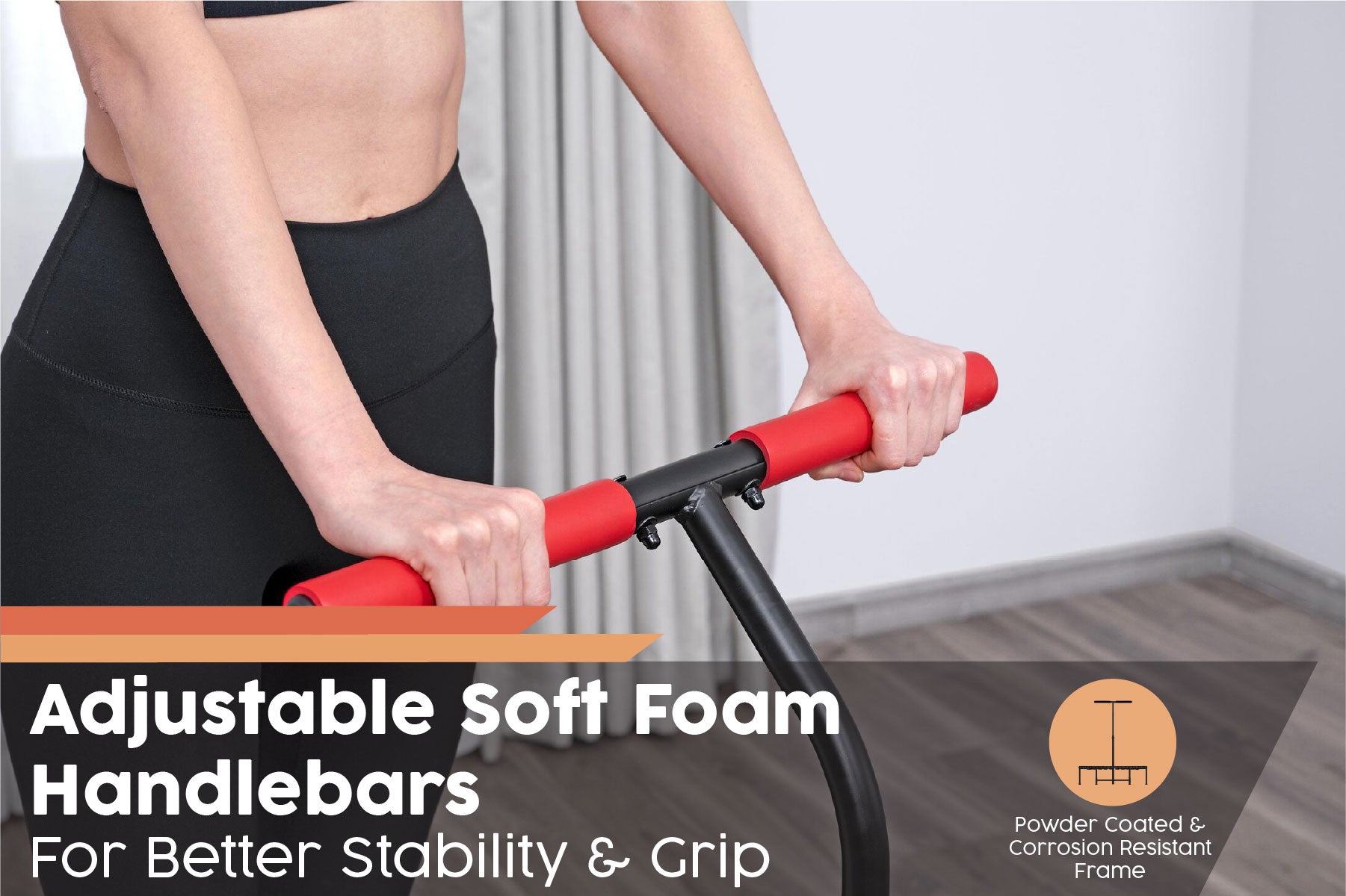fitness trampoline for adults with adjustable handlebar