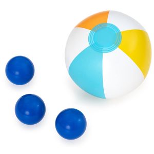 paddling pool with inflatable beach balls