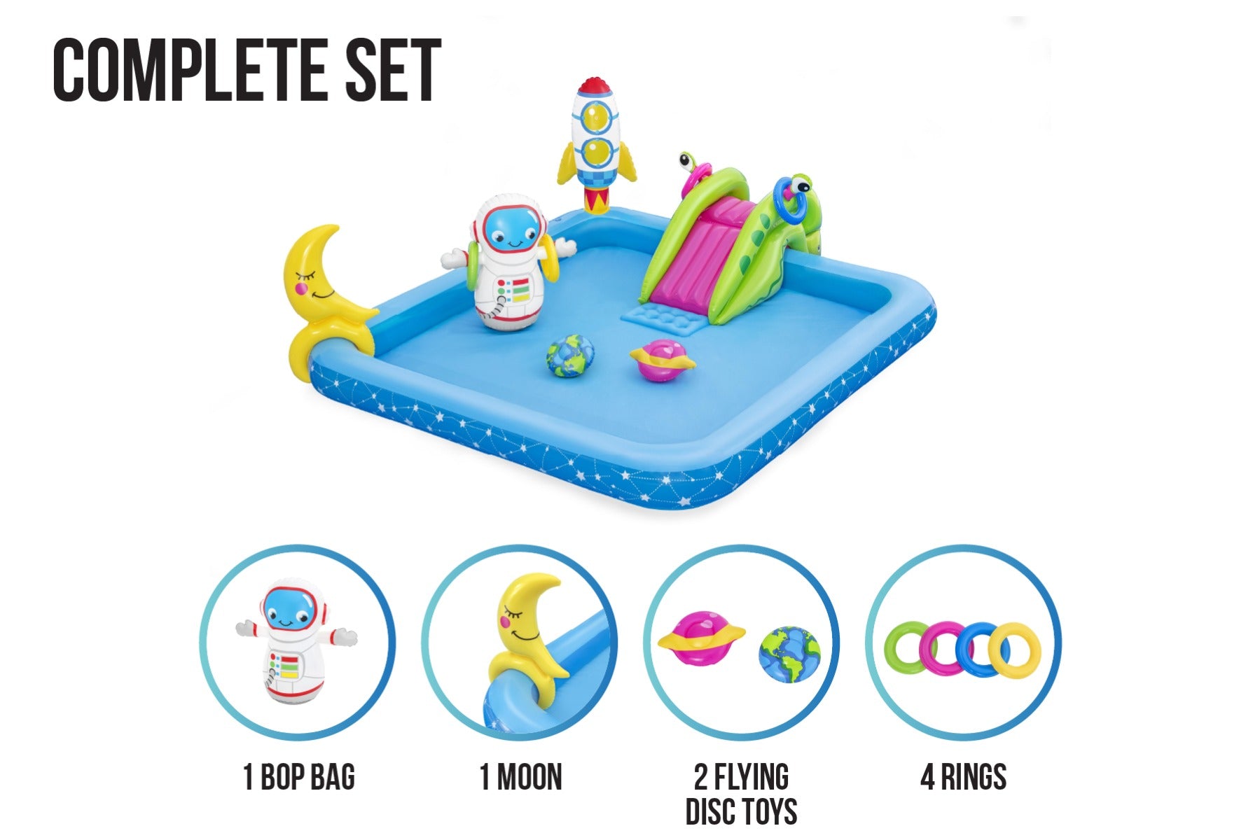 Little Astronaut Kids Inflatable Paddling Pool Play Center