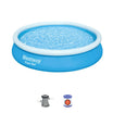 12ft x 30in Blue Round Fast Set Inflatable Above Ground Pool Set