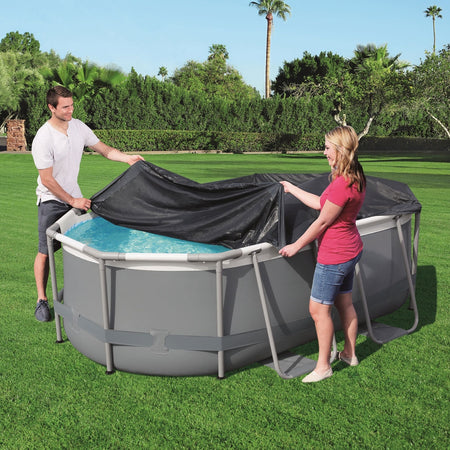 9ft 10inch Oval Pool Cover for Power Steel Above Ground Pools