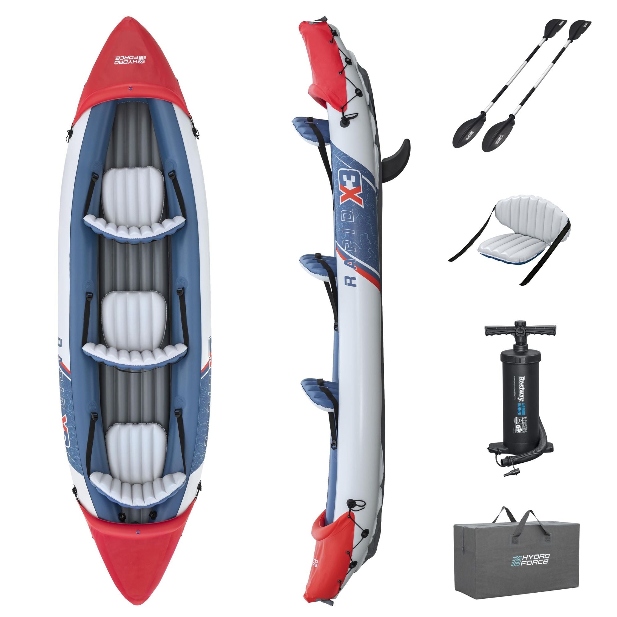 Hydro-Force 3 Person Inflatable Kayak Set - Rapid X3 | Bestway UK
