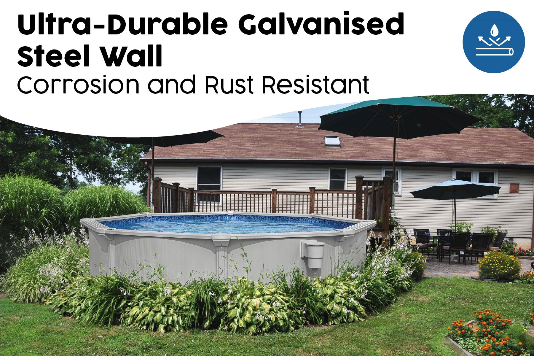 above-ground with ultra-durable galvanized steel wall