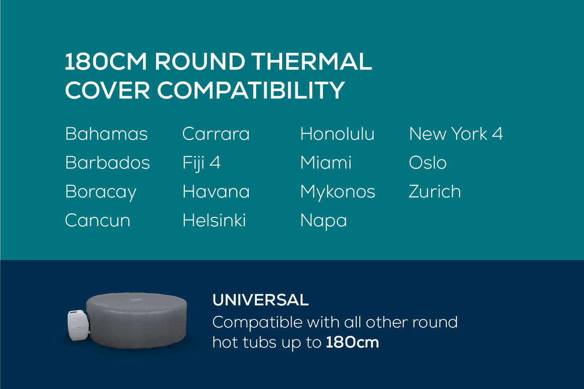 Round Thermal Hot Tub Cover - Small 180cm x 66cm