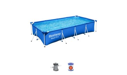 13ft 1" Steel Pro Rectangular Pool Set