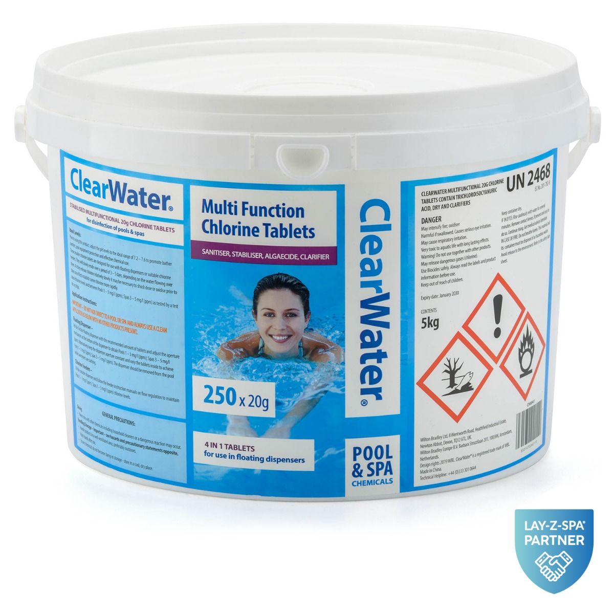 Bestway Bestway Clearwater CH0019 Mini Multifunction Chlorine Tablets 50 x 20g 
