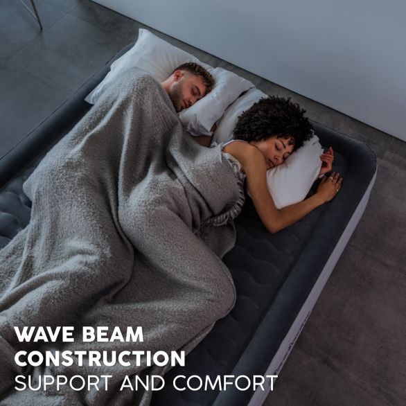 bestway airbed with wave beam construction for support and comfort